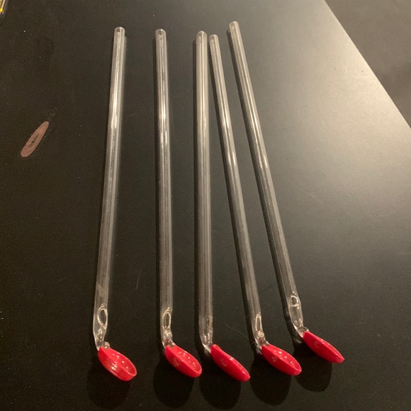 Vintage Glass Spoon Straws-Set of 5 - Picture 1 of 3